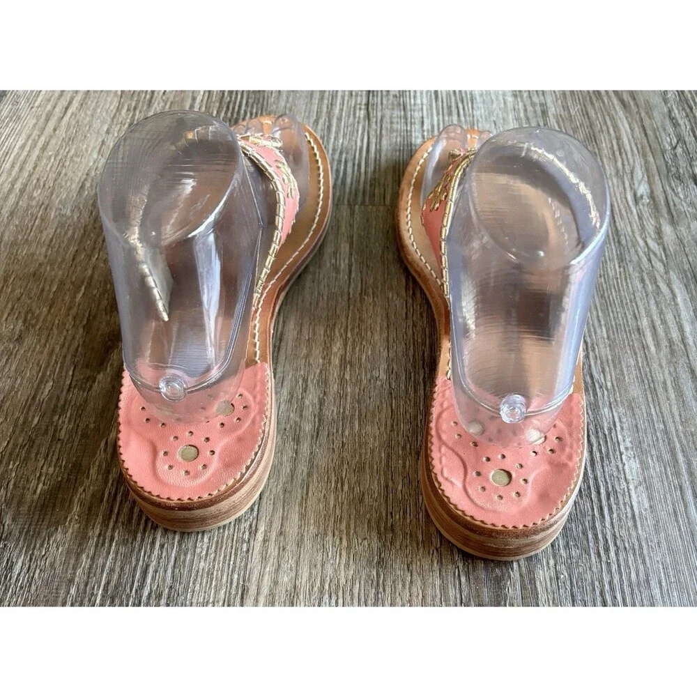 Jack Rogers Nantucket 1960’s Pink Thong Sandals USA Beach Casual WomenSize 9M